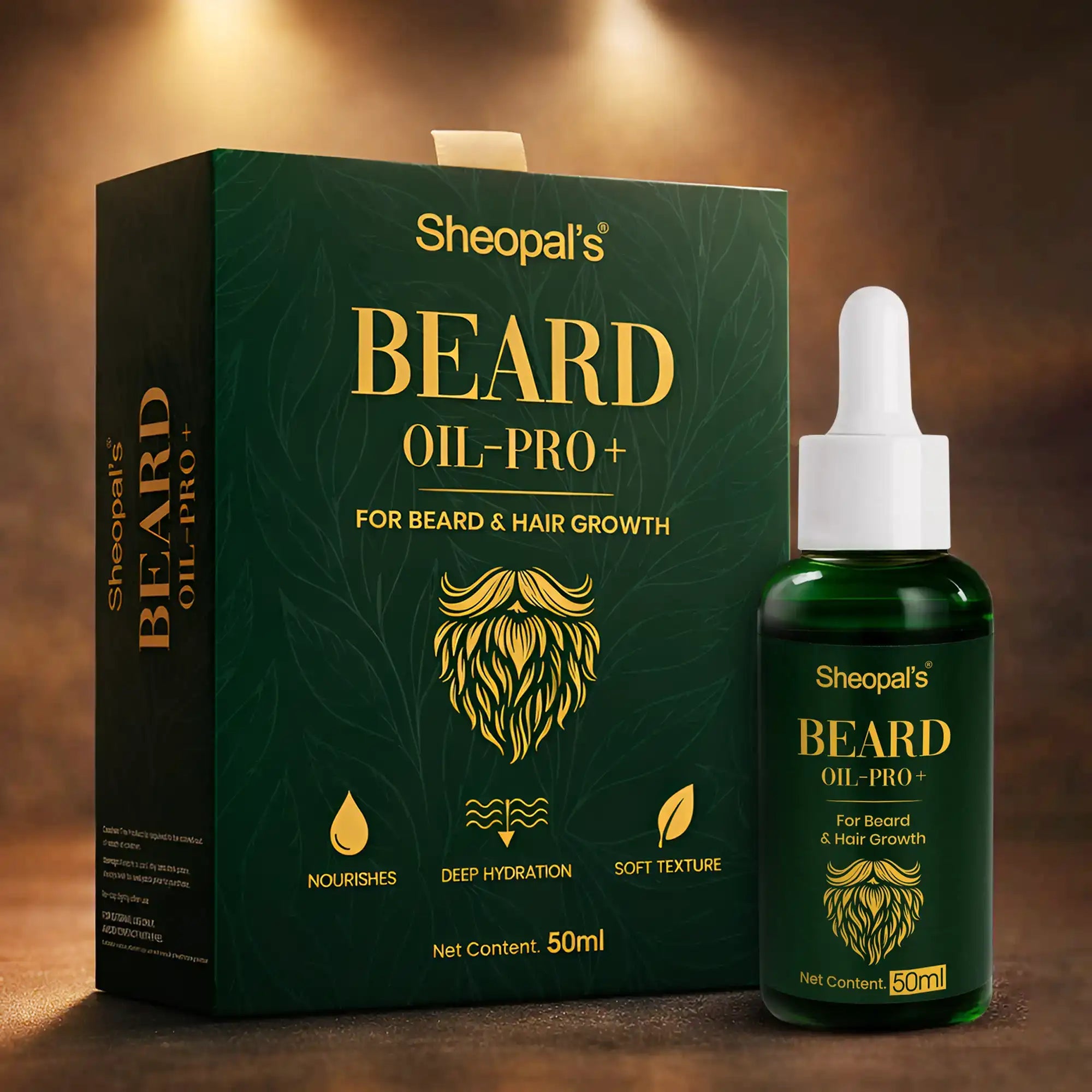Sheopal’s Beard Oil Pro+ | Daily Beard Grooming & Care Essential | Lightweight Nourishing Oil | 50ml