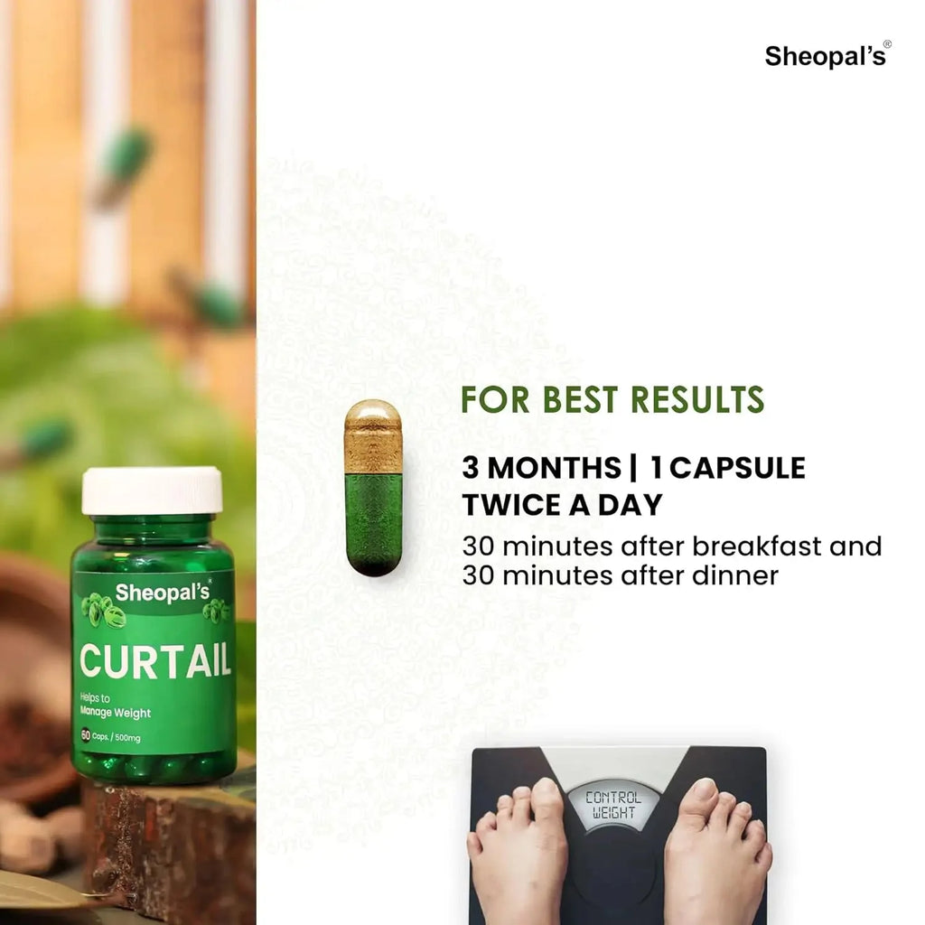 Sheopal’s Curtail | Ayurvedic Weight Management Capsules For Daily Wellness & Active Living | 60 Capsules