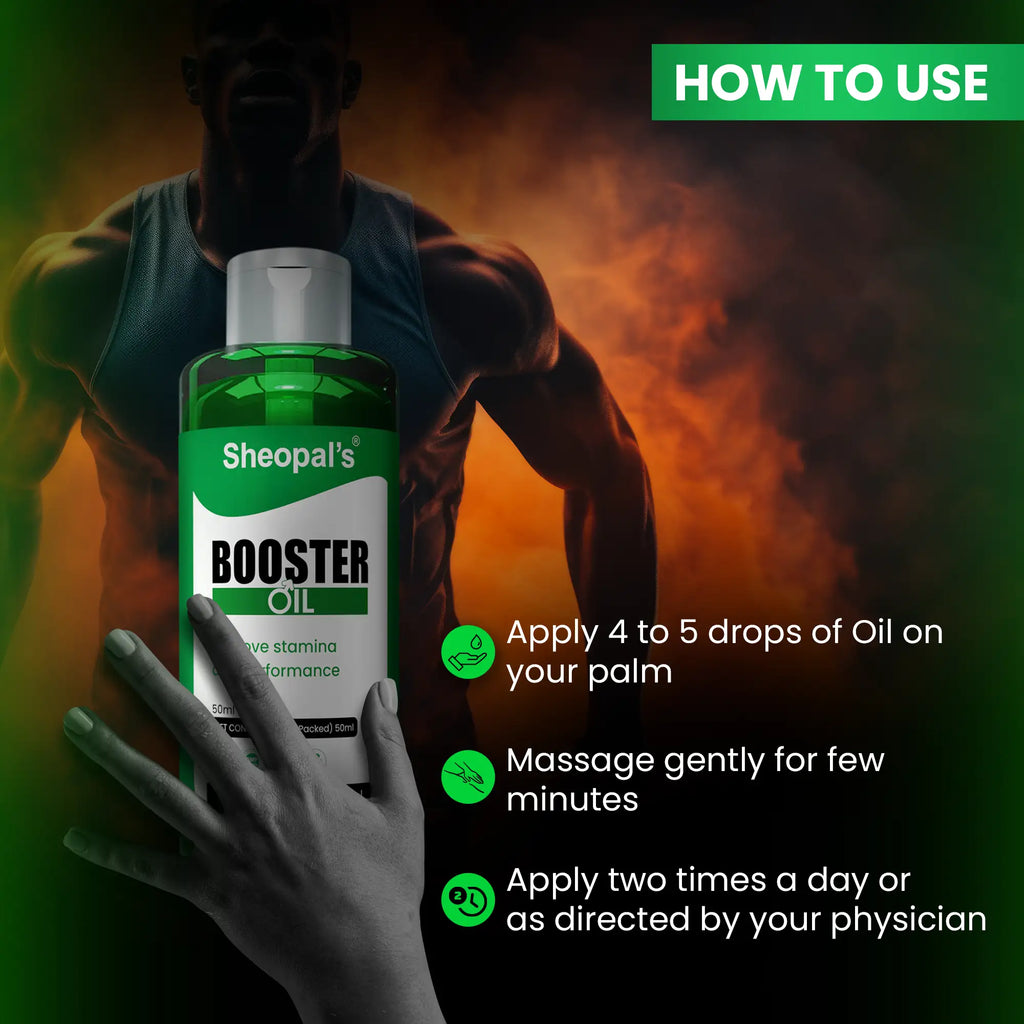 Sheopal’s Booster Oil for Men – Massage Oil for Energy, Performance & Vitality