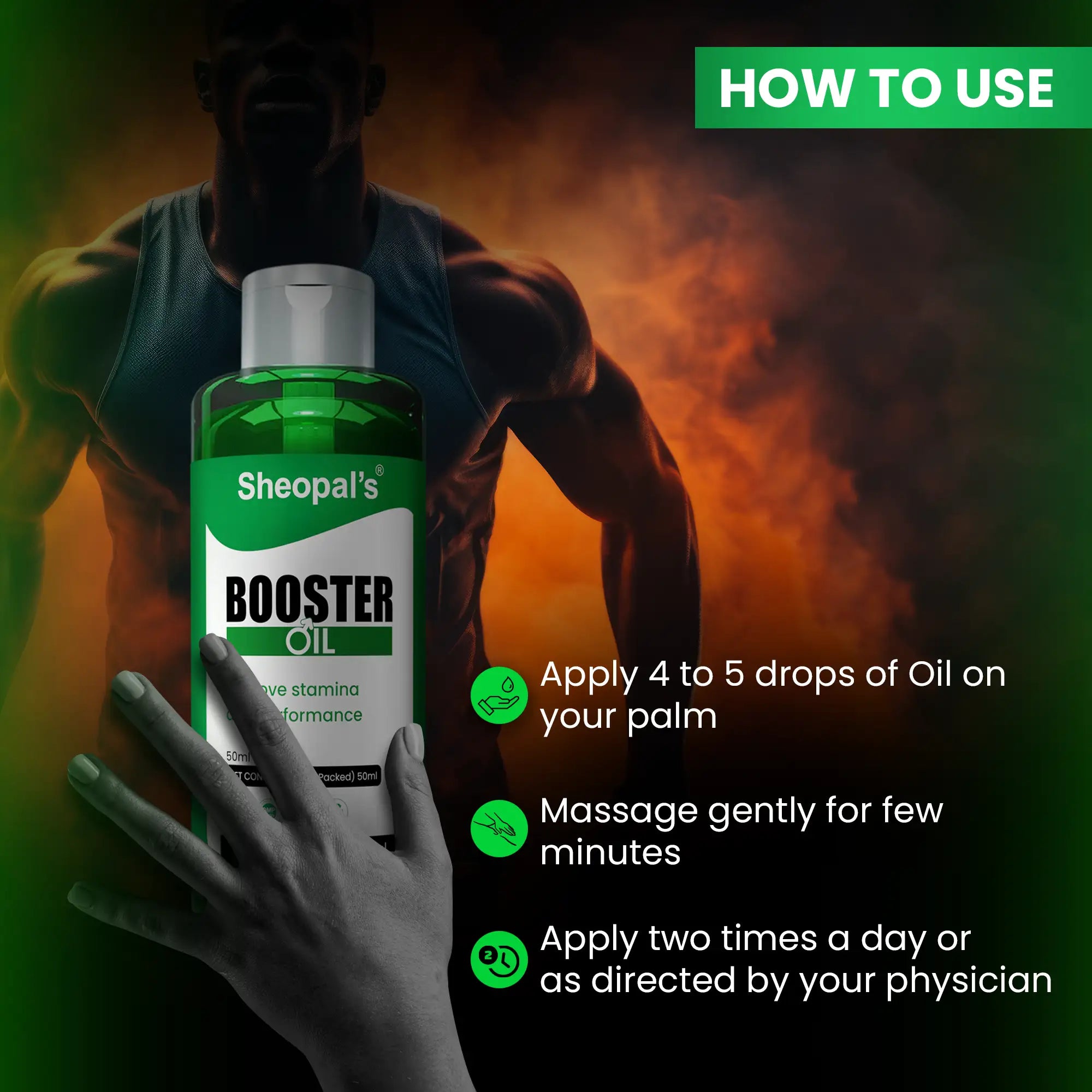 Sheopal’s Booster Oil for Men – Massage Oil for Energy, Performance & Vitality