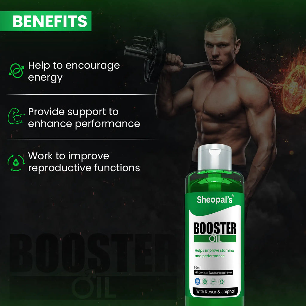 Sheopal’s Booster Oil for Men – Massage Oil for Energy, Performance & Vitality
