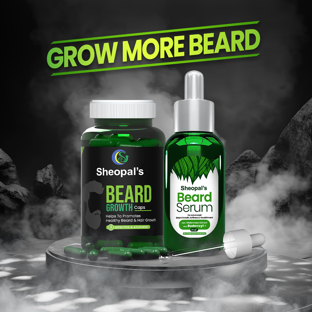 Beard Growth Serum and Capsule for Strong & Healthy Beard Growth